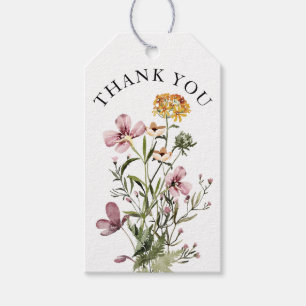 Watercolor Wildflower Bouquet #1 Thank you Gift Tags