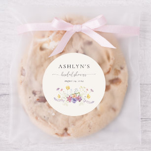 Watercolor Wildflower Bridal Shower Sticker