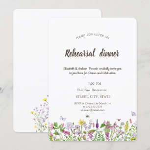 Watercolor Wildflower Butterflies Invitation