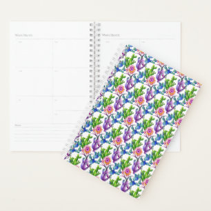 Watercolor Wildflower Cactus Pattern Planner