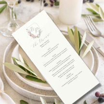 Watercolor Wildflower Crest Menu