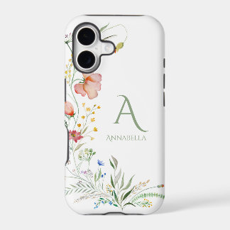 Watercolor Wildflower Custom Monogram and Name