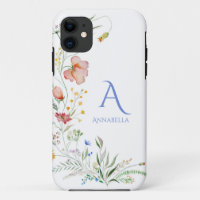 Watercolor Wildflower Custom Monogram and Name