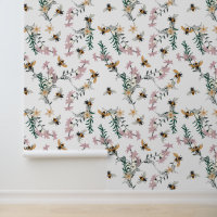 Watercolor Wildflower Floral Bumble Bees