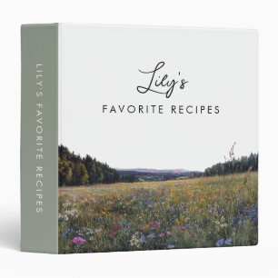 Watercolor Wildflower Floral Favourite Recipes Binder