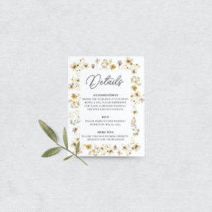 Watercolor Wildflower Frame Wedding Details Enclosure Card