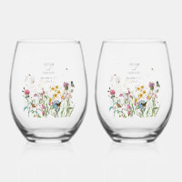 Watercolor Wildflower Garden Insects Wedding Favou