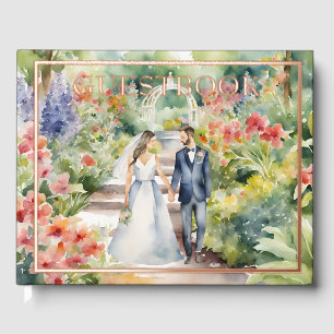 Watercolor Wildflower Garden Spring Wedding  Guest Book