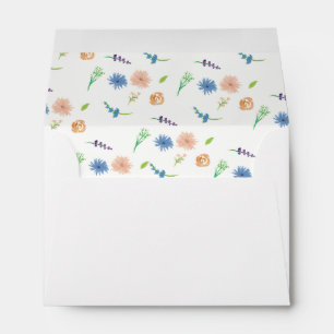 Watercolor Wildflower Gardens Painted  Envelope