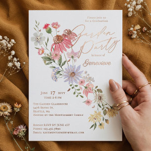 Watercolor Wildflower Graduation Grad Garden Party