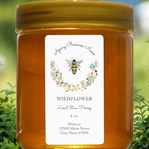 Watercolor Wildflower Honey Bee Apiary Product