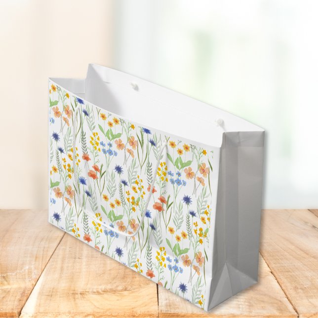 Watercolor Wildflower  Large Gift Bag (Creator Uploaded)