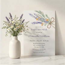 Watercolor Wildflower Lavender Baby Shower