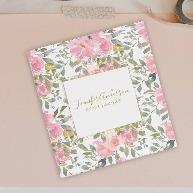 Watercolor Wildflower Lush Blush Pink Floral Binder (Creator Uploaded)