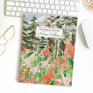 Watercolor Wildflower Meadow Floral Monthly 2026 Planner