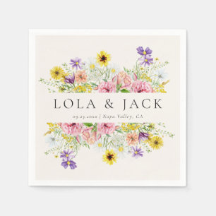 Watercolor Wildflower Meadow Napkin