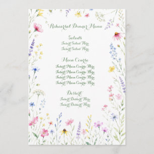 Watercolor Wildflower Menu