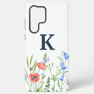 Watercolor Wildflower Monogram  Samsung Galaxy Case