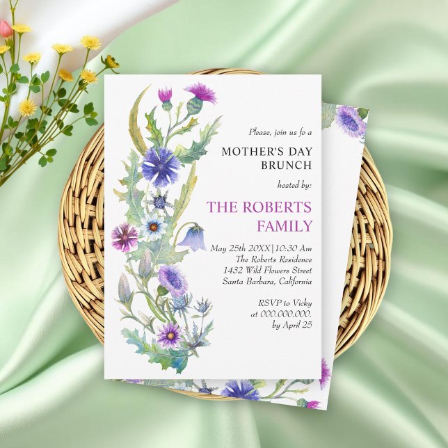 Watercolor wildflower Mother's Day Brunch Invitation (Creator Uploaded)