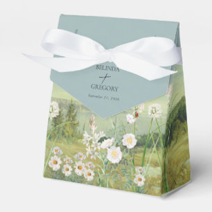 Watercolor Wildflower Mountain Landscape Wedding Favor Box