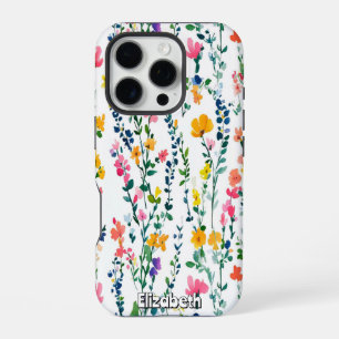 Watercolor Wildflower Pattern iPhone 16 Pro Case