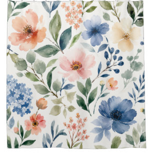 Watercolor Wildflower Pattern Modern Botanical