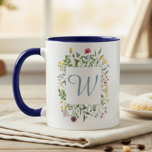 Watercolor Wildflower – Personalized Monogram Mug