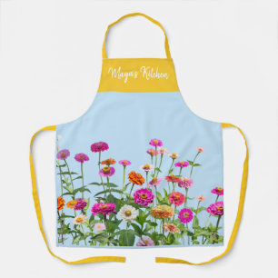 Watercolor Wildflower Personalized Name Apron