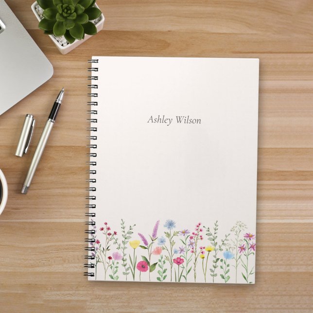 Watercolor Wildflower Personalized Notebook (Creator Uploaded)
