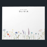 Watercolor Wildflower Personalized With Love Notepad<br><div class="desc">Beautiful watercolor wildflower Note Pad Simply customize the name.</div>