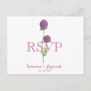 Watercolor Wildflower Pink Floral RSVP Menu Option