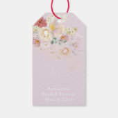 Watercolor Wildflower Purple Spring Bridal Shower Gift Tags (Back)