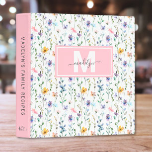 Watercolor Wildflower Recipes Binder