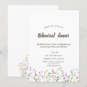 Watercolor Wildflower Rehearsal Dinner  Invitation