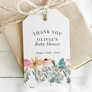 Watercolor Wildflower Shower or Birthday Favour Ta Gift Tags