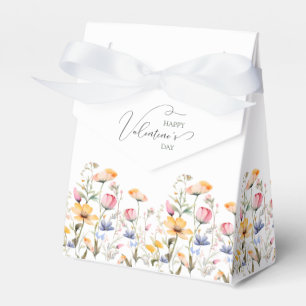Watercolor Wildflower Spring Meadow Valentines Day Favor Box