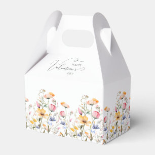 Watercolor Wildflower Spring Meadow Valentines Day Favor Box