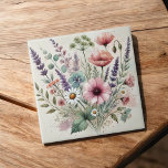 Watercolor Wildflower Spring & Summer Decor Tile<br><div class="desc">Add charm to your space with this watercolor floral ceramic tile. Perfect for spring and summer home decor, coasters, or as a unique gift.</div>
