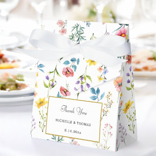 Watercolor Wildflower Spring Summer Wedding Favor Box