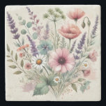 Watercolor Wildflower Stylish Spring & Summer  Stone Coaster<br><div class="desc">Protect your surfaces with these beautiful watercolor wildflower coasters. Perfect for spring and summer entertaining,  or as a charming gift!</div>
