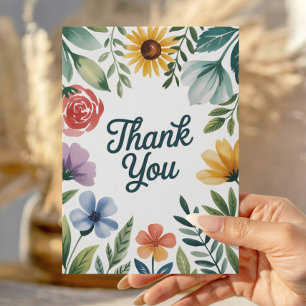 Watercolor Wildflower Thank You Card