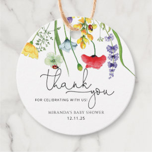 Watercolor Wildflower Thank You Favour Tags