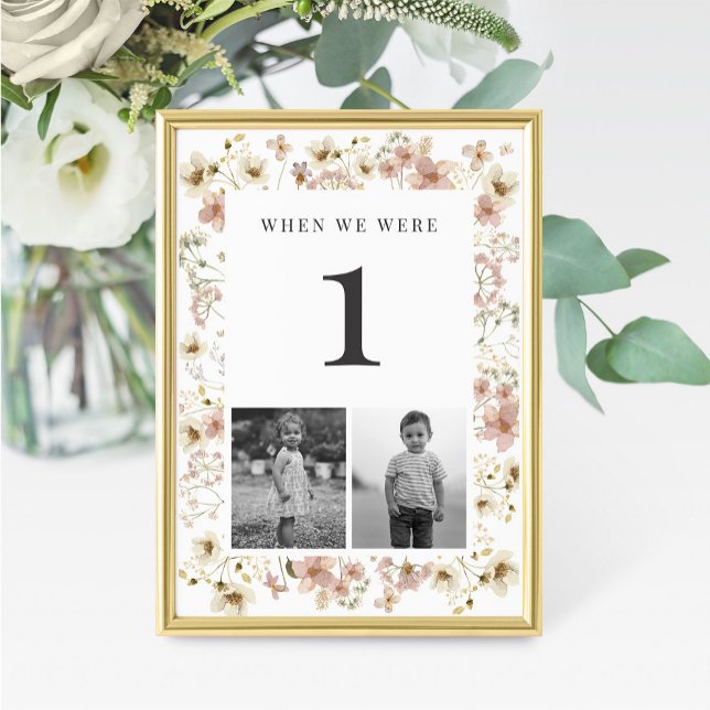 Watercolor Wildflower Wedding Age Table Number (Creator Uploaded)
