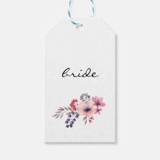 Watercolor Wildflower Wedding Escort Card Gift Tags