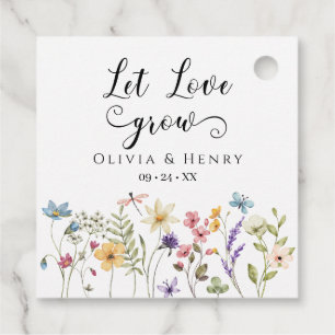 Watercolor Wildflower Wedding Favor Tags