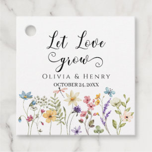 Watercolor Wildflower Wedding Favor Tags