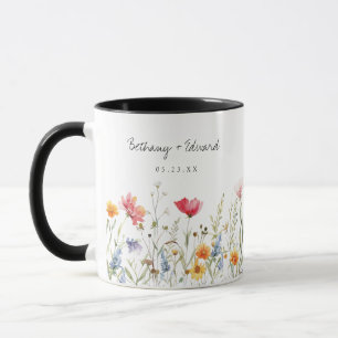 Watercolor Wildflower Wedding Favour Coffee Mug