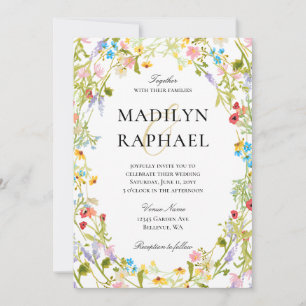 Watercolor Wildflower Wedding Invitation