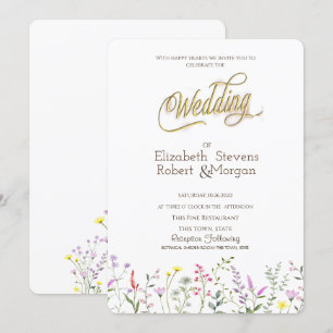 Watercolor Wildflower Wedding Invitation