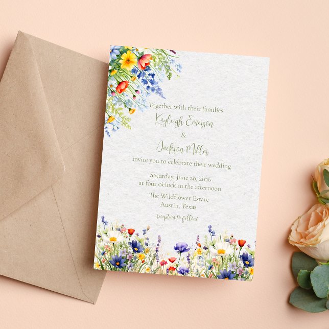Watercolor Wildflower Wedding Invitation (Creator Uploaded)